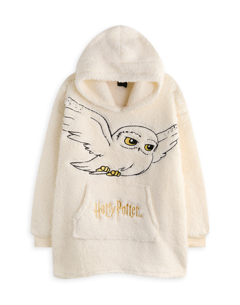 Harry Potter Hedwig Girls Beige Blanket Hoodie