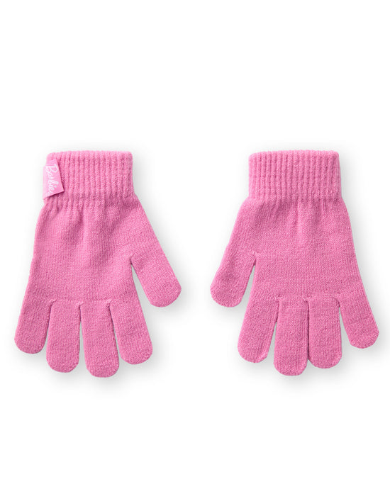 Barbie Fair Isle Boys Pink Beanie and Gloves Set