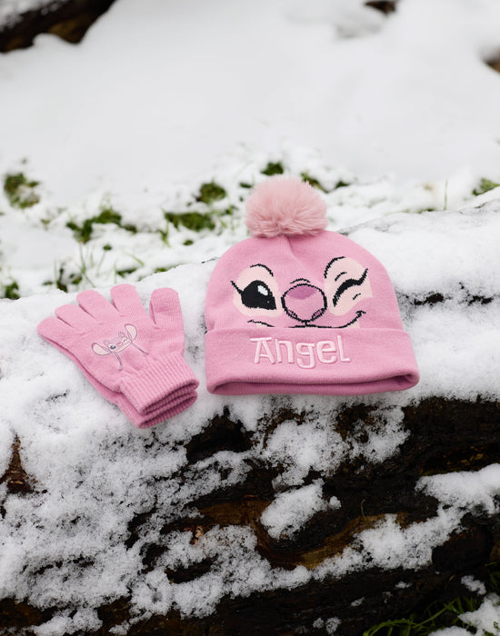 Pink winter hat and gloves online