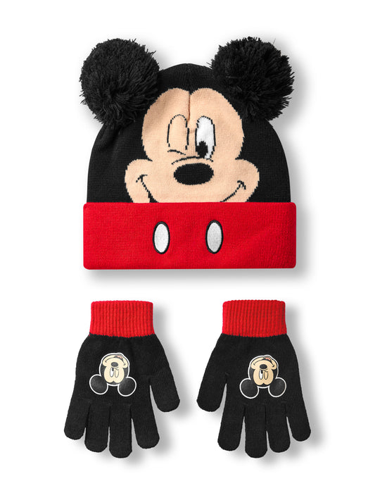 Disney Mickey Mouse Boys Beanie Hat & Gloves Set