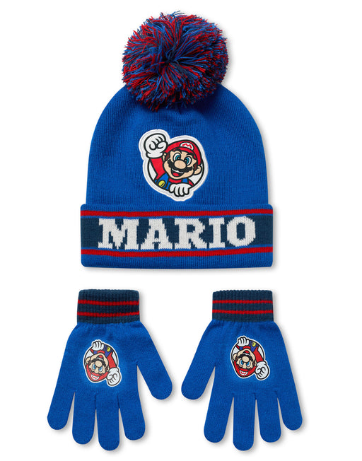 Nintendo Super Mario Boys Multicoloured Beanie and Gloves Set