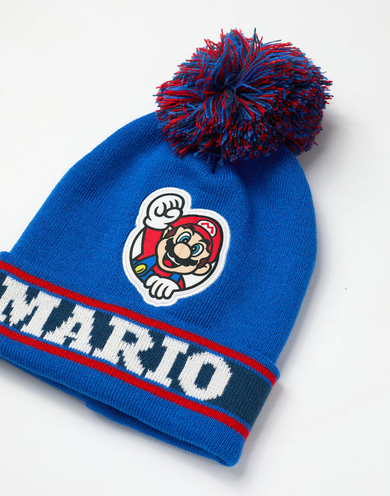 Nintendo Super Mario Boys Multicoloured Beanie and Gloves Set