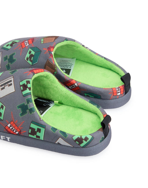 Minecraft Boys Grey Loafer Slippers