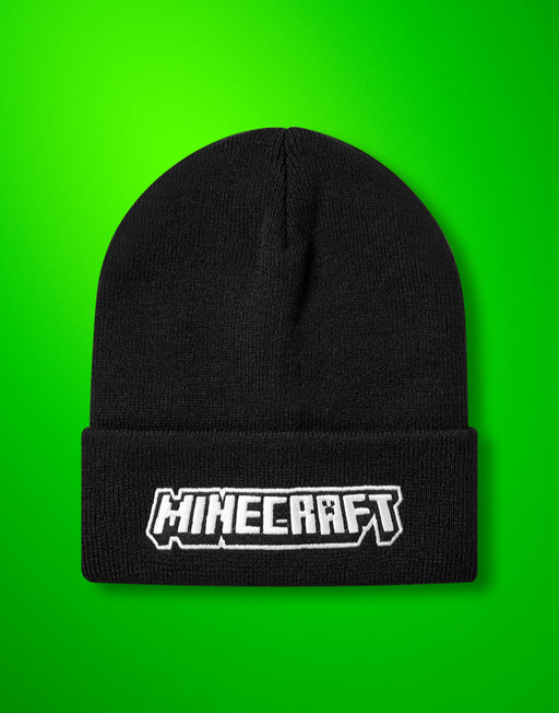 Minecraft Boys Black Beanie Hat