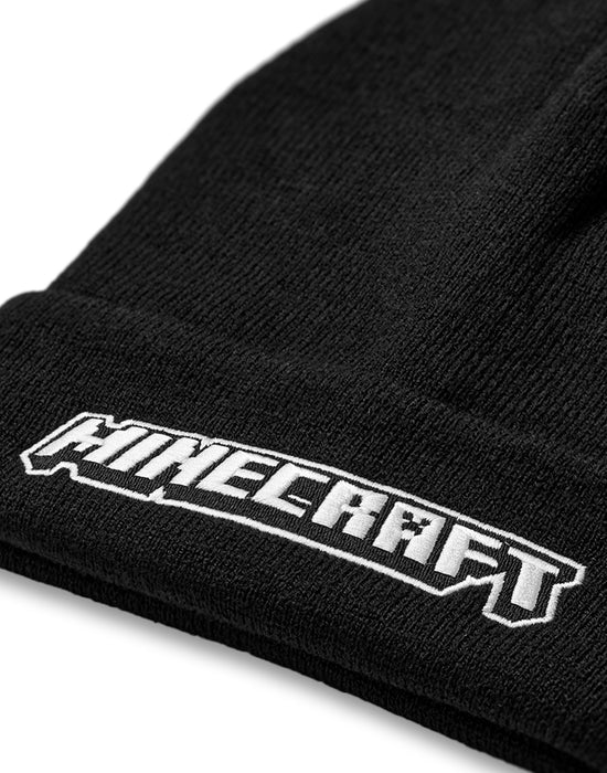 Minecraft Boys Black Beanie Hat