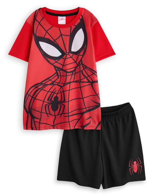 Marvel Character Face Boys Red Short Sleeve Short Leg Pyjama Set