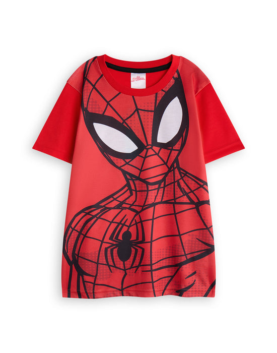 Marvel Character Face Boys Red Short Sleeve Short Leg Pyjama Set