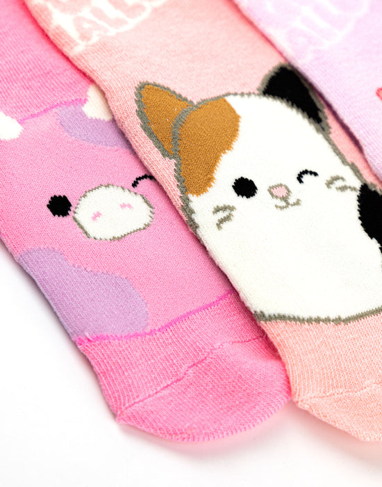 Squishmallows Multi Character Girls Multicoloured Calf Socks Set of 5