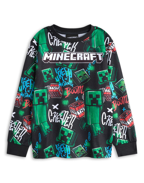 Minecraft Creeper Boys Multicoloured Multi-Pack of 2 Long Leg Pyjama Set