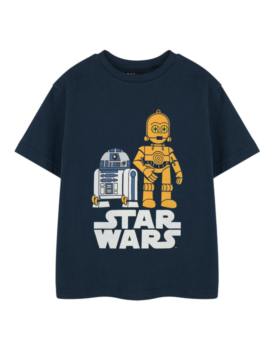 Star Wars R2-D2 & C-3PO Boys Blue Short Sleeved T-Shirt