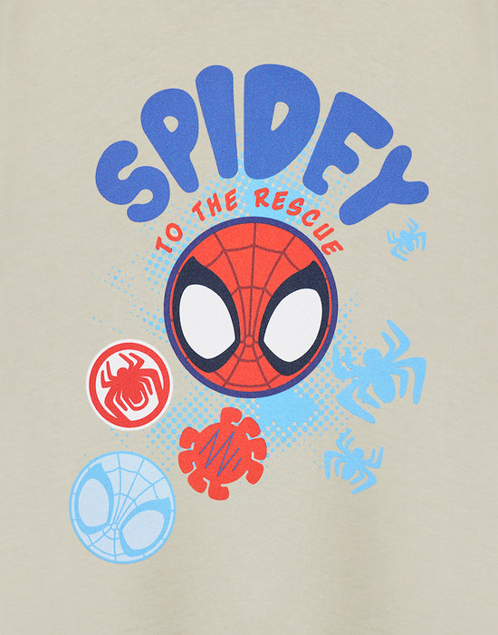 Spiderman Spidey and His Amazing Friends To The Rescue Boys Beige Short Sleeved T-Shirt