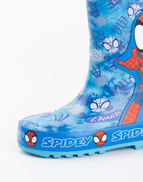 Marvel Spidey & Hits Amazing Friends Thwip Unisex Kids Blue Wellington Boots with Handles