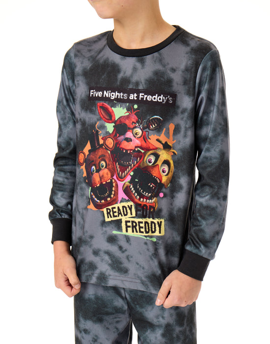 Five Nights At Freddy's Ready For Freddy Boys Black Long Sleeve Long Leg Pyjama Set