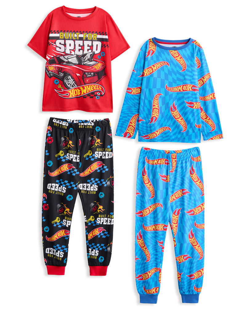 Hot Wheels Built For Speed Boys Multicoloured Multi-Pack of 2 Long Leg Pyjama Set