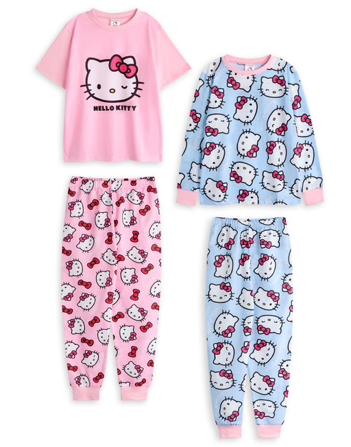 Hello Kitty Character Placement Girls Multicoloured Multi-Pack of 2 Long Leg Pyjama Set