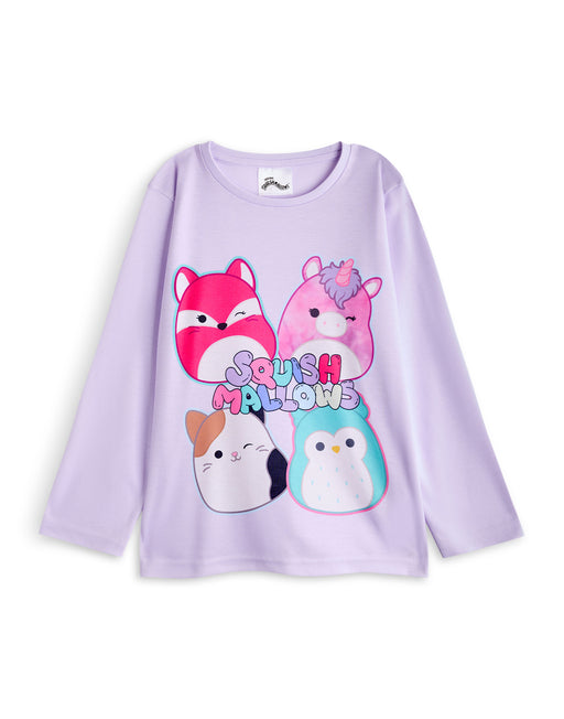 Squishmallows Multi Character Girls Purple Multi-Pack of 2 Long Sleeve Long Leg Pyjama Set