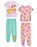 Pokemon Pikachu & Eevee Girls Pink Multi-Pack of 2 Short Sleeve Long Leg Pyjama Set