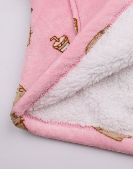 Pusheen Food AOP Girls Pink Blanket Hoodie