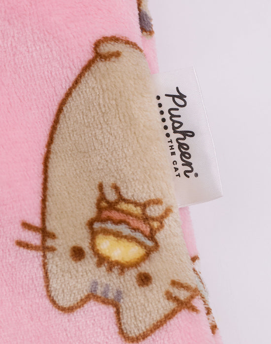 Pusheen Food AOP Girls Pink Blanket Hoodie