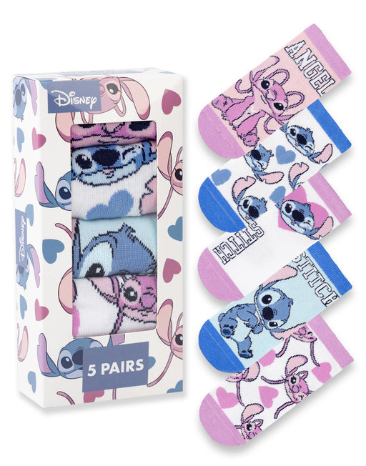 Disney Multi Character Girls Multicoloured Calf Socks Set of 5