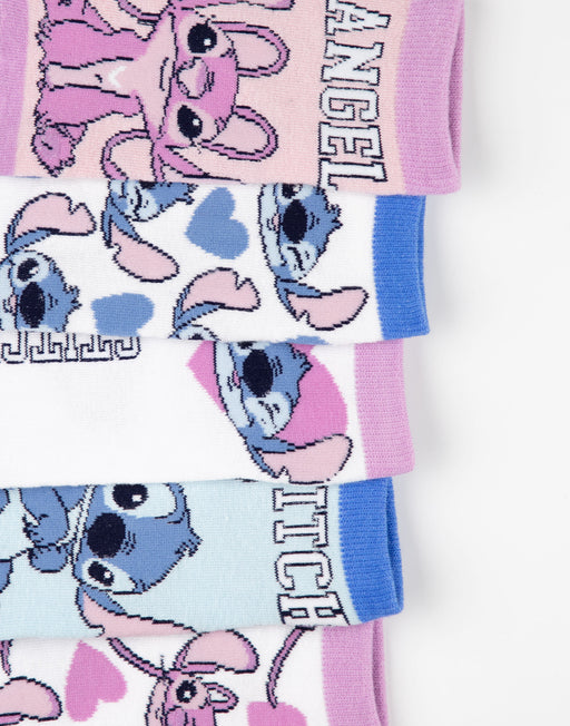 Disney Multi Character Girls Multicoloured Calf Socks Set of 5