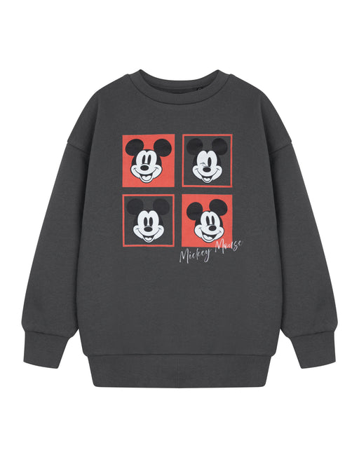 Disney Mickey Mouse Squares Boys Grey Sweatshirt