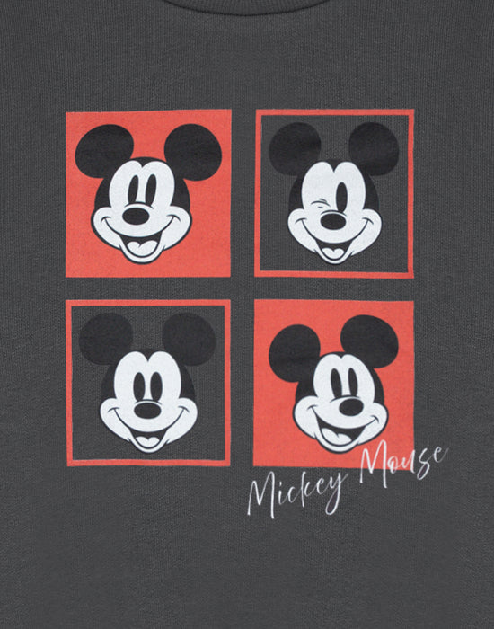 Disney Mickey Mouse Squares Boys Grey Sweatshirt