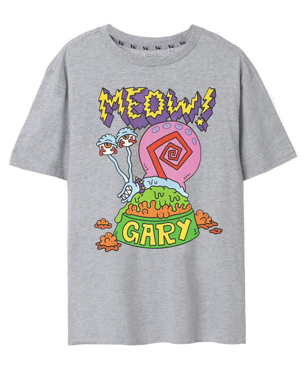 SpongeBob SquarePants Meow Gary Mens Short Sleeved T-Shirt — Vanilla ...