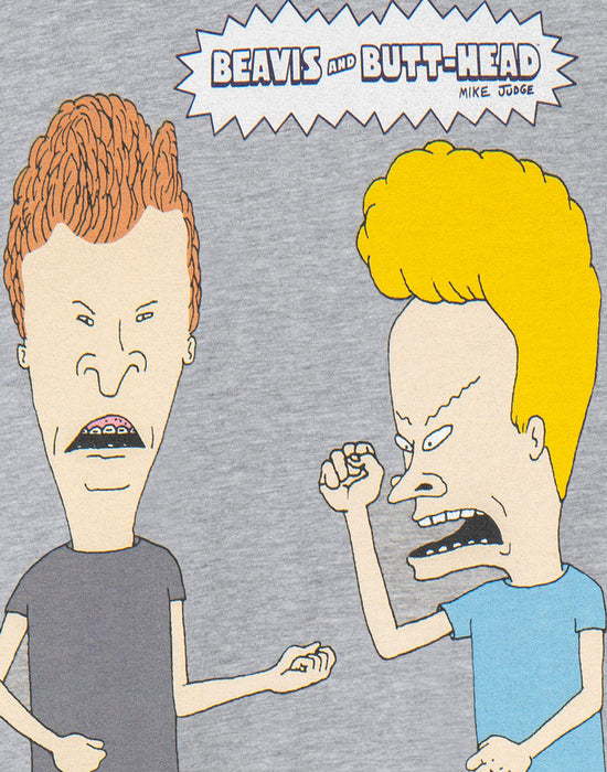 Beavis & Butthead Men's Grey Marl T-Shirt