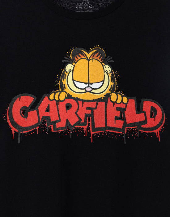 Garfield Graffiti Mens Black Short Sleeved T-Shirt