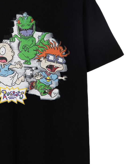 Rugrats Nickelodeon Dino Chase Men's Black Short-Sleeved T-Shirt