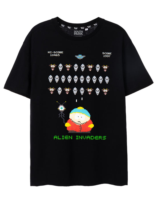 South Park Alien Invaders Mens Black Short Sleeved T-Shirt