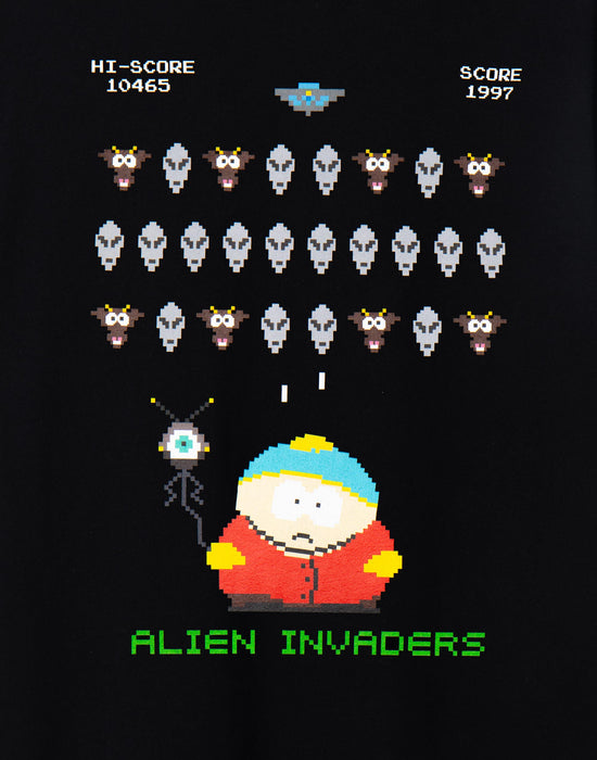 South Park Alien Invaders Mens Black Short Sleeved T-Shirt