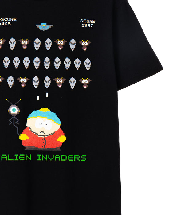 South Park Alien Invaders Mens Black Short Sleeved T-Shirt