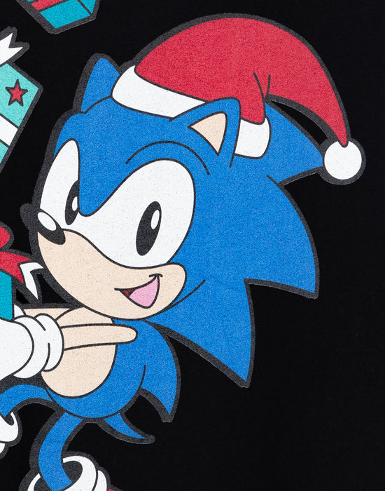 Sonic The Hedgehog Men's Christmas Presents Black T-Shirt