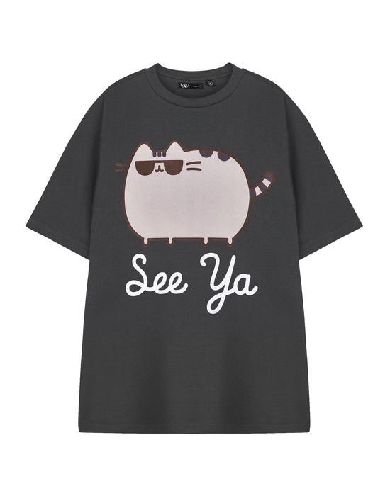 Pusheen See Ya Unisex Grey Short Sleeved T Shirt Vanilla Underground