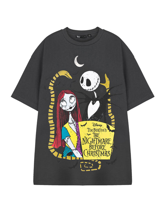 Disney Jack and Sally Unisex Grey Short Sleeved T-Shirt