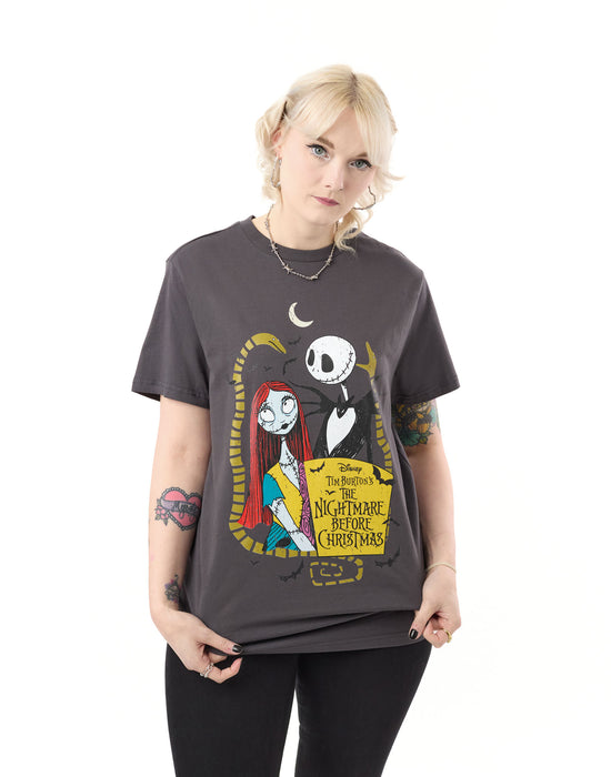 Disney Jack and Sally Unisex Grey Short Sleeved T-Shirt