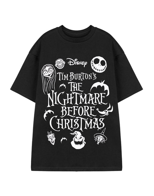 Disney Multi Character Unisex Black Short Sleeved T-Shirt