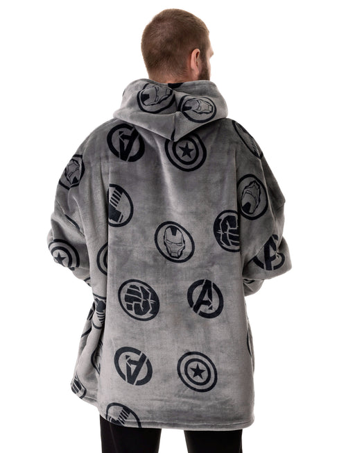 Marvel Logo Mens Grey Blanket Hoodie