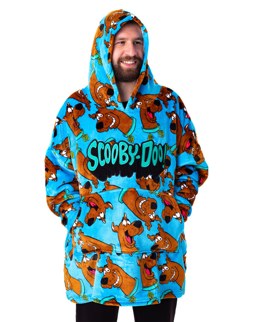 Scooby Doo Character AOP Mens Blue Blanket Hoodie