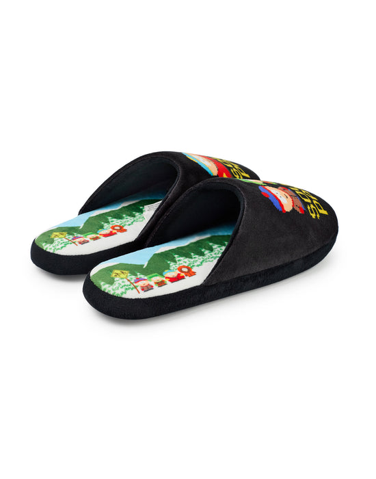 South Park Pixel Scene Mens Black Mule Slippers