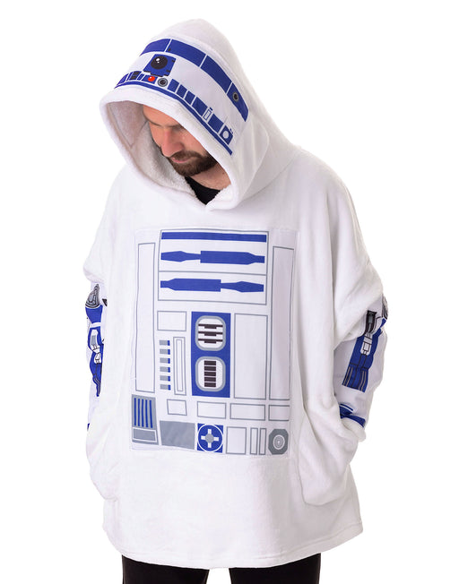 Star Wars R2D2 Unisex White Blanket Hoodie