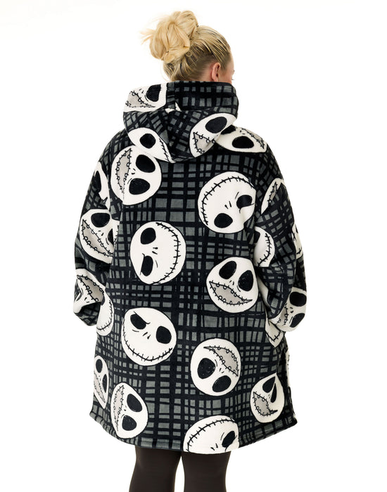 Disney Jack Skellington Unisex Black Zip Through Blanket Hoodie