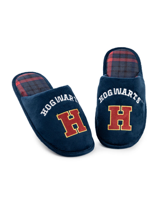 Harry Potter Hogwarts Mens Blue Mule Slippers