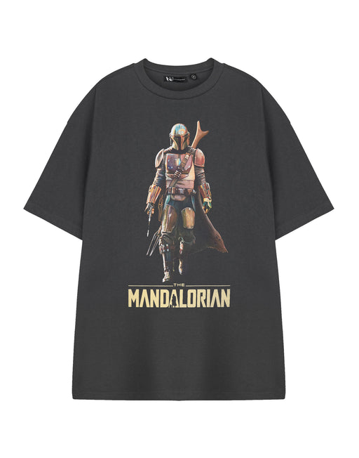 Star Wars The Mandalorian Mens Grey Short Sleeved T-Shirt