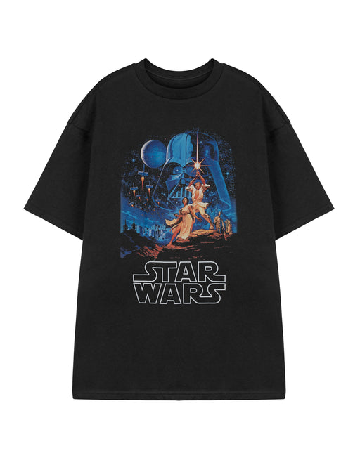 Star Wars Vintage Mens Black Short Sleeved T-Shirt