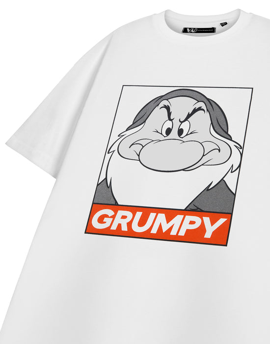 Disney Snow White & The Seven Dwarfs Grumpy Mens White Short Sleeved T-Shirt