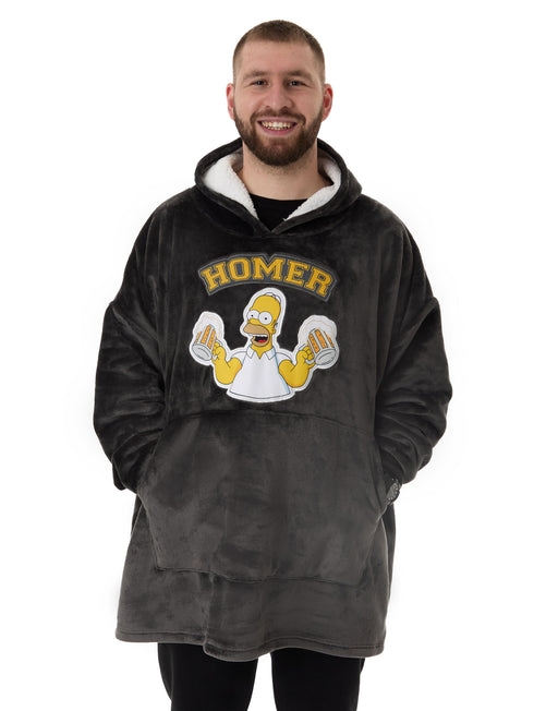 The Simpsons Homer Mens Black Blanket Hoodie