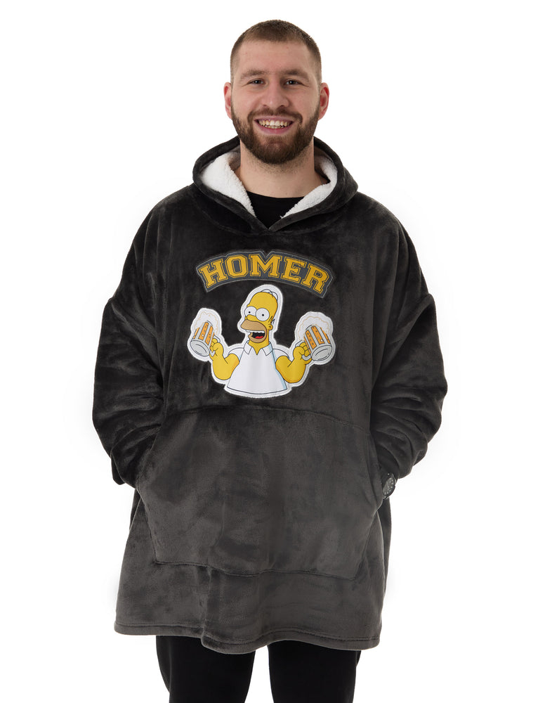 The Simpsons Homer Mens Black Blanket Hoodie